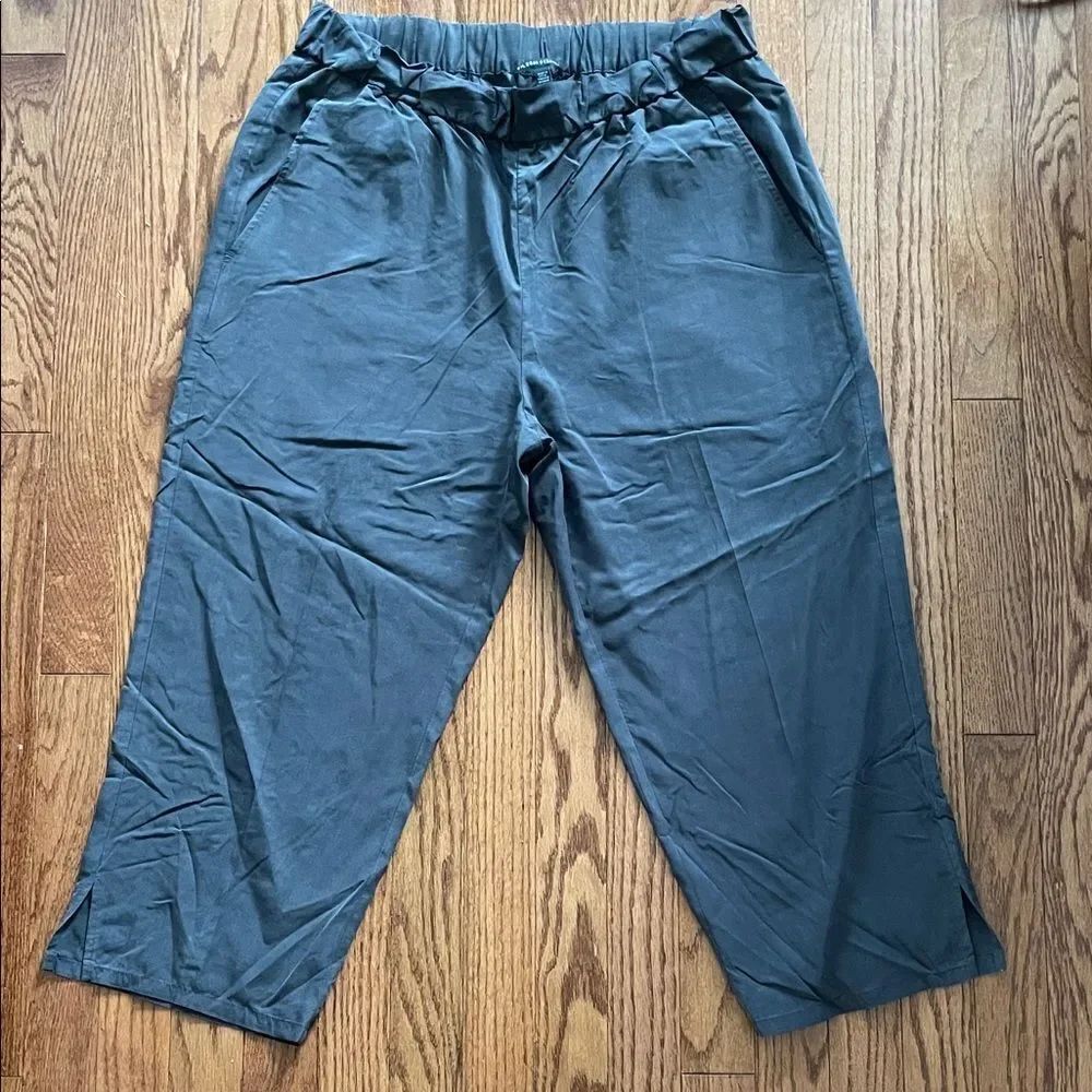 Eileen Fisher Gray Tencel Cropped Pants Sz Medium